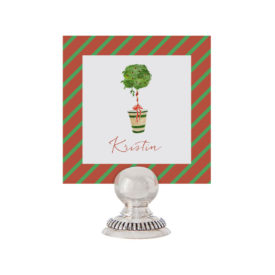 Holiday Topiary Place Card printed on White paper.