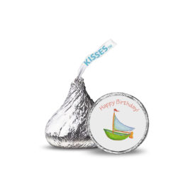 Boat Candy Sticker that fits on the bottom of a Hershey's Kiss.