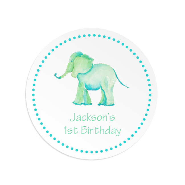 elephant round gift sticker