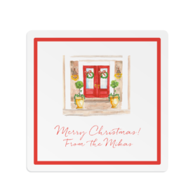 Holiday House Square Gift Sticker
