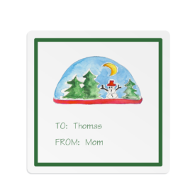 Snowglobe Square Gift Sticker