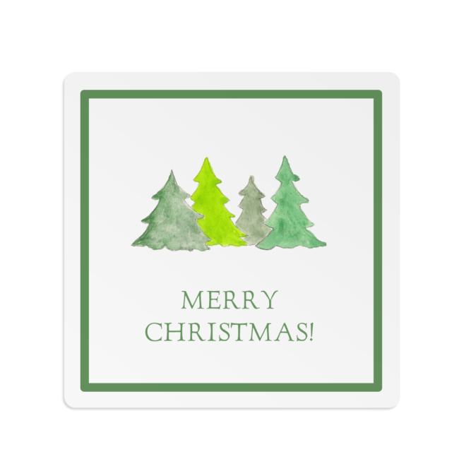 Christmas Trees Square Gift Sticker