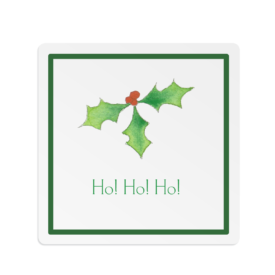 Holly Square Gift Sticker