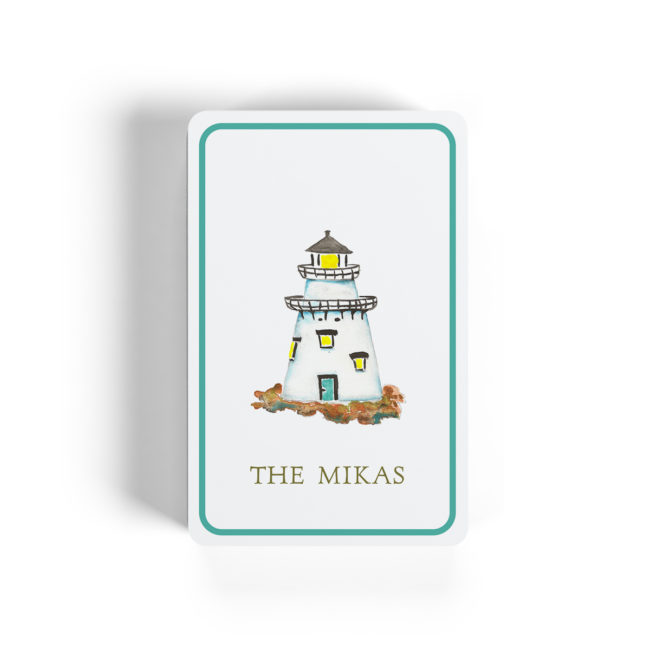 lighthouse image printed on classic playing cards