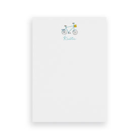 Bicycle image adorns a Classic Notepad printed on White paper.
