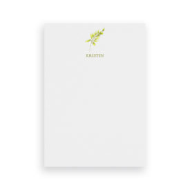 fern classic notepad printed on White paper.