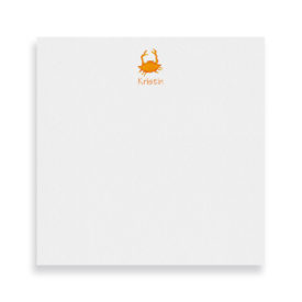 Orange Crab image adorns a Classic Notepad printed on White paper.