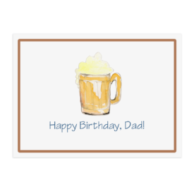 beer image adorns a paper placemat that is printed on White paper.