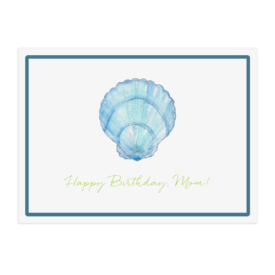 blue shell placemat printed on White paper.