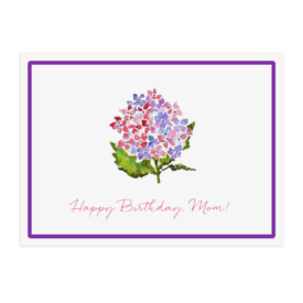 purple hydrangea placemat printed on White paper.
