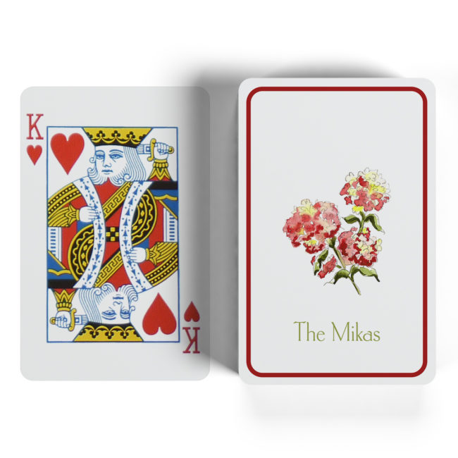 red hydrangea classic playing cards