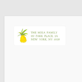 pineapple image adorns a personalized return address label