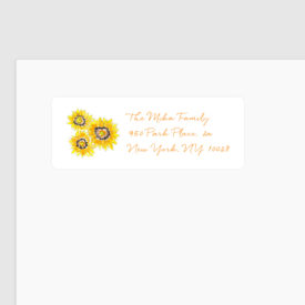 sunflowers image adorns a personalized return address label