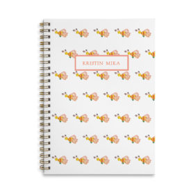 bee spiral bound notebook with blank pages.