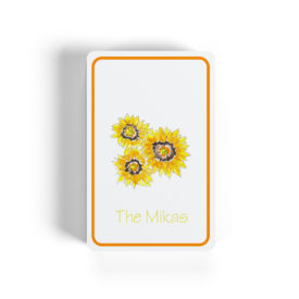 sunflowers adorn classic playing cards
