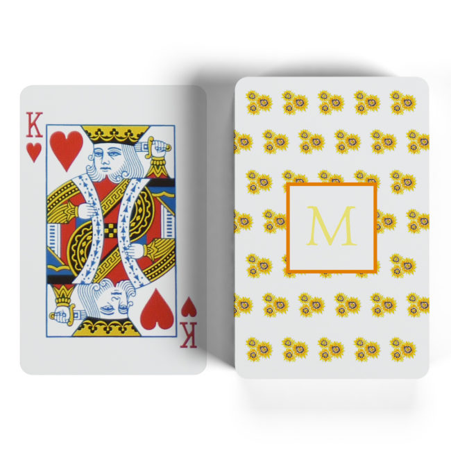 sunflowers motif playing cards