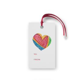 Colorful Heart Glittered Gift Tag