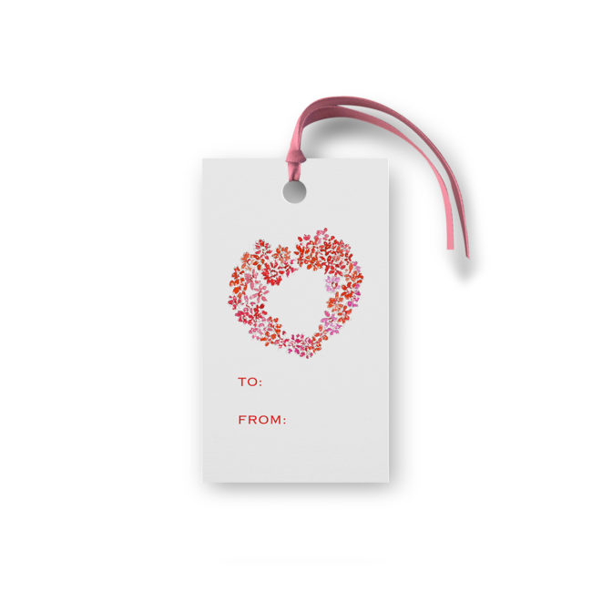 Heart of Flowers Glittered Gift Tag