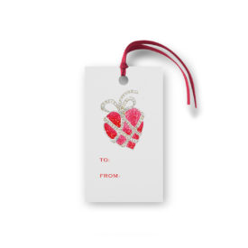 Heart with Jewels Glittered Gift Tag