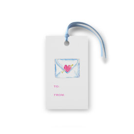 Love Letter image on a Gift Tag that is glittered for extra sparkle