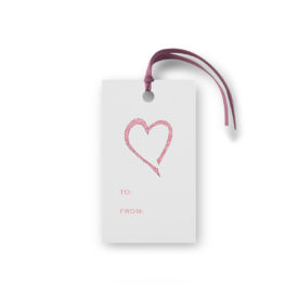 Pink Heart Glittered Gift Tag