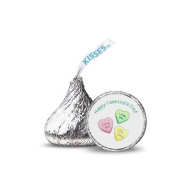 Personalized Candy Sticker with Conversation Hearts.