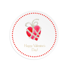 Heart with Jewels image printed on a Round Gift Sticker
