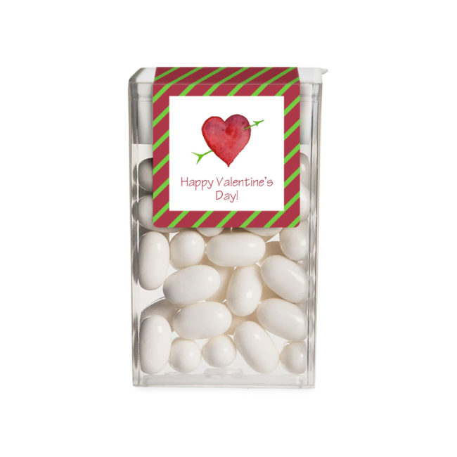 Personalized Favor Heart and Arrow Tic Tac Sticker