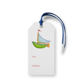Sailboat image adorns a Classic Gift Tag printed on White paper.