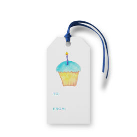 Cupcake image adorns a Classic Gift Tag printed on White paper.
