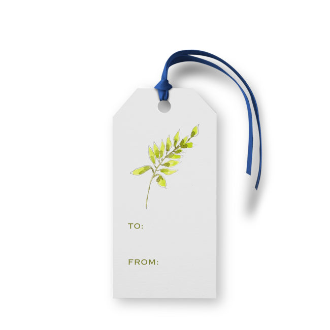 Fern image adorns a Classic Gift Tag printed on White paper.