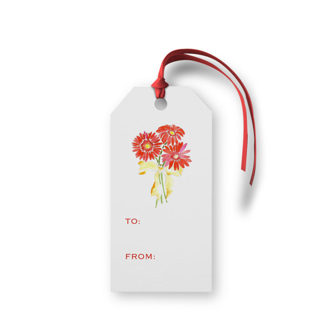 Gerber Daisies image adorns a Classic Gift Tag printed on White paper.