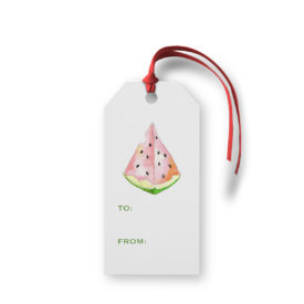 A watermelon image adorns this classic gift tag printed on White paper.