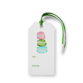 Macarons image adorns a Classic Gift Tag printed on White paper.