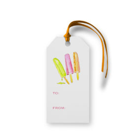 Popsicles adorn a Classic Gift Tag printed on White paper.
